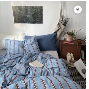 Liam Striped Blue Duvet Cover